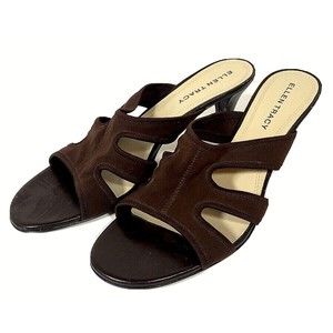 ELLEN TRACY SANDALS 3" HEEL Size 9.5 BROWN